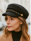 ieftine Pălării de damă-Pălărie de damă din tweed țesut, cu detaliu de lanț – șapcă vintage în stil băiat de ziare, pentru ținute casual de toamnă-iarnă și streetwear