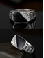 cheap Men's Jewelry-Men's Alloy Ring with Black Onyx and Zircon Accents, Vintage Geometric Statement Jewelry for Parties, Weddings &amp; Daily Wear