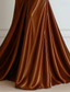 baratos Vestidos de Festa Sereia-Sereia Longo Vestidos de baile Vestidos de noite Vestido de Baile Vestido formal Elegante Manga Longa Assimétrico Casamento Formal Vestido rosa Cetim Elástico com Pregas