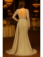 billiga Ballgowns för kvällsbruk-Åtsmitande Golvlång Pärlbroderad Formell klädsel Klänning för brudens mor Kvälls klänningar Balklänning med överkjol Formell klädsel Elegant Vintage glittrande Långärmad V-hals Bröllop Formell Satäng