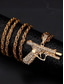 ieftine Bijuterii pentru bărbați-Colier cu pandantiv din aliaj pentru bărbați, cu design de pistol cu strasuri, lanț de bijuterii strălucitoare hip hop, accesoriu de modă pentru petreceri, concerte și streetwear