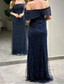 cheap Mermaid Evening Dresses-Mermaid Trumpet Floor Length Prom Dresses Evening Gown Ball Gown Formal Dress Elegant Sleeveless Off Shoulder Wedding Formal Pink Dress Sequined with Beading Sequin