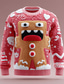 cheap Ugly Sweaters-Ugly Christmas Sweater Men&#039;s 3D Print Gingerbread Pullover Sweater Jumper Knitwear Crewneck Casual Vacation Daily Festival 3D Print Keep Warm Long Sleeve Spring Fall Winter Red -1 Red -2 Brown