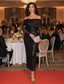abordables Robes de cocktail-Sirène Trompette Longueur thé Robes de Cocktail Robes de soirée Élégant Sans manches Épaules Dénudées Fête de jardin Mariage Pailleté avec Plis