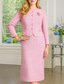 abordables Longueur de cheville-Robe de soirée longueur cheville en colonne robe cocktail robe invitée de mariage robe mère de la mariée robes élégantes à manches longues col rond fête vintage avec boutons