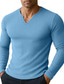 abordables T-shirt en tricot côtelé-Homme T-shirt Débardeur Musclé T-shirt en tricot côtelé Chemise à Manches Longues manche longue Col en V Été Toutes saisons Uni Bande de Fosse Mode Designer Basique Tricot Pur Occasionnel Vacances Rue