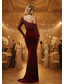 cheap Mermaid Evening Dresses-Mermaid Trumpet Sweep Brush Train Floor Length Prom Dresses Evening Gown Ball Gown Formal Dress Elegant Glittering Celebrity Style Long Sleeve One Shoulder Garden Party Wedding Sequined Velvet with