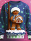 cheap Ugly Sweaters-Ugly Christmas Sweater Men&#039;s 3D Print Gingerbread Pullover Sweater Jumper Knitwear Crewneck Casual Vacation Daily Festival Keep Warm Long Sleeve Spring Fall Winter Red Blue Purple