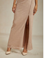 billiga Chiffongklänningar-Dam Maxiklänning Sheath Dress Chiffongklänningar Wrapklänning Elegant Formell cocktail Kvällsfest Bröllopsgäst Cocktailfest Plisserad Glitter Asymmetrisk Normal Ensfärgat Ärmlös V-hals Rosguld