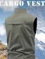 abordables Chaleco de Pesca para Hombre-Hombre Chaleco Chaleco de pesca Exterior Diario Moda Casual Primavera Otoño Bolsillo Estampado Poliéster Cómodo Montaña Cremallera Escote Chino Ajuste regular Negro Rojo Caqui Verde Ejército Chaleco