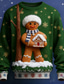 cheap Ugly Sweaters-Ugly Christmas Sweater Men&#039;s 3D Print Gingerbread Pullover Sweater Jumper Knitwear Crewneck Casual Vacation Daily Festival Keep Warm Long Sleeve Spring Fall Winter Red Blue Purple