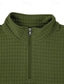 voordelige Wafelgebreid T-shirt-Voor heren Wafel T-shirt T-shirt T-shirt met kwartrits Lange mouw Opstaand Herfst winter Herfst Winter Effen Kleur Gebreid Dagelijks Casual Rits omhoog Casual Dagelijks Buiten Grijs Top T-shirt voor