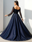 cheap Floor Length-A-Line Mermaid Trumpet Floor Length Wedding Guest Dress Formal Dresses Evening Gown Mother of the Bride Dress Long Sleeve Square Neck Elegant Vintage Luxurious Formal with Sequin