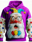 cheap Santa Claus Outfit-Christmas Men&#039;s Santa Claus 3D Cartoon Hoodie Sweatshirt Fashion Daily Casual Long Sleeve Crew Neck Hooded Home Party Gift Red Blue Purple Green Drawstring Fall Winter Designer S M L XL XXL XXXL
