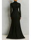 economico Abiti da Sera a Linea A-Linea ad A Lunghezza al pavimento Abito da Sera Da principessa Abito formale Elegante Vintage Manica Lunga Collo Alto Matrimonio Formale Tasca Pizzo con Stampa floreale