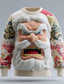 cheap Ugly Sweaters-Ugly Christmas Sweater Men&#039;s Santa Claus 3D Print 3D Cartoon Pullover Sweater Jumper Knitwear Crewneck Casual Vacation Daily Festival 3D Print Keep Warm Long Sleeve Spring Fall Winter White Blue Green