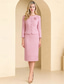 abordables Longueur de cheville-Robe de soirée longueur cheville en colonne robe cocktail robe invitée de mariage robe mère de la mariée robes élégantes à manches longues col rond fête vintage avec boutons