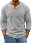 economico Magliette casual da uomo-Per uomo Maglietta Camicia di Velluto a Coste Maglia Henley Camicia a Maniche Lunghe Manica Lunga Henley Primavera Autunno Semplice Moda Designer Essenziale Bottoni Vacanza Streetwear Uscire Vinaccia