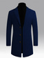 economico Trench da uomo-Per uomo Cappotto Trench Trench lungo Vacanza Quotidiano Autunno Inverno Poliestere Antivento Caldo Capispalla Abbigliamento Moda Classico Semplice Tasca Bavero Monopetto Un Bottone