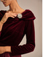 preiswerte Schicke Blusen-Weihnachten Damen Elegante Oberteile Gerafft Elegant Langarm Rundhalsausschnitt U-Boot-Ausschnitt Normale Oberteile Abendgesellschaft Abendkleidung Wein Frühling Herbst Winter