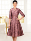 cheap Tea Length-A-Line Tea Length Party Dress Cocktail Dress Wedding Guest Dress Mother of the Bride Dress 3/4 Length Sleeve V Neck Elegant Party Formal Spandex Imitated Silk with Crystals