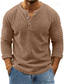 economico Magliette casual da uomo-Per uomo Maglietta Camicia di Velluto a Coste Maglia Henley Camicia a Maniche Lunghe Manica Lunga Henley Primavera Autunno Semplice Moda Designer Essenziale Bottoni Vacanza Streetwear Uscire Vinaccia