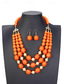 cheap Women&#039;s Necklace-Women&#039;s Multi-Layer Beaded Necklace and Earring Set, Chunky Statement Jewelry for Christmas Parties, Elegant Gift in Multiple Colors