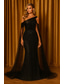 cheap Ball Gown Evening Dresses-Sheath / Column Floor Length Ball Gown with Cape Evening Gown Formal Dress Elegant Vintage Glittering Long Sleeve One Shoulder Formal Wedding Sequined with Glitter Embroidery Shawl 2025