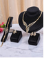 cheap Women&#039;s Necklace-Women&#039;s Gold Plated Jewelry Set with Rhinestones, Elegant 4-Piece Necklace, Bracelet, Earrings &amp; Ring Set for Parties, Weddings &amp; Evening Events