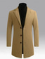 economico Trench da uomo-Per uomo Cappotto Trench Trench lungo Vacanza Quotidiano Autunno Inverno Poliestere Antivento Caldo Capispalla Abbigliamento Moda Classico Semplice Tasca Bavero Monopetto Un Bottone