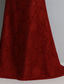 economico Abiti da Sera a Linea A-Linea ad A Lunghezza al pavimento Abito da Sera Da principessa Abito formale Elegante Vintage Manica Lunga Collo Alto Matrimonio Formale Tasca Pizzo con Stampa floreale