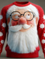 cheap Ugly Sweaters-Ugly Christmas Sweater Men&#039;s Santa Claus 3D Print Pullover Sweater Jumper Knitwear Crewneck Casual Vacation Daily Festival Keep Warm Long Sleeve Spring Fall Winter Red -1 Red -2 Red -3