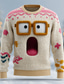 cheap Ugly Sweaters-Ugly Christmas Sweater Men&#039;s Graphic 3D Print Pullover Sweater Jumper Knitwear Crewneck Casual Vacation Daily Festival 3D Print Keep Warm Long Sleeve Spring Fall Winter Apricot Almond Apricot