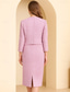 abordables Longueur de cheville-Robe de soirée longueur cheville en colonne robe cocktail robe invitée de mariage robe mère de la mariée robes élégantes à manches longues col rond fête vintage avec boutons