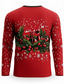 cheap Christmas Costume-Christmas Men's Christmas Costume Tuxedo T Shirt Long Sleeve T shirt 3D Print Crew Neck Shirt Fashion Basic 3D Street Casual Daily Red Summer Spring Clothing Apparel S M L XL XXL XXXL