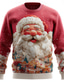 cheap Ugly Sweaters-Ugly Christmas Sweater Men&#039;s Santa Claus 3D Print Pullover Sweater Jumper Knitwear Crewneck Casual Vacation Daily Festival 3D Print Keep Warm Long Sleeve Spring Fall Winter Red -1 Red -2 Red -3