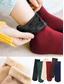 olcso Női zokni-Női polár bélésű termo zokni szett, puha, meleg téli zokni több színben, hangulatos karácsonyi ajándék hideg időre és otthoni viseletre
