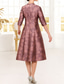 cheap Tea Length-A-Line Tea Length Party Dress Cocktail Dress Wedding Guest Dress Mother of the Bride Dress 3/4 Length Sleeve V Neck Elegant Party Formal Spandex Imitated Silk with Crystals