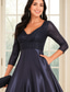 preiswerte Bodenlänge-A-Linie Bodenlang Kleid für Hochzeitsgäste Abendkleid Flattriges Kleid Brautmutterkleid Langarm V Ausschnitt Elegant Einfach Glanz &amp; Glamour Formeller Abend Hochzeitsfeier mit Paillette
