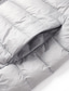 baratos Blusões e Parkas para Homem-Homens Casaco de inverno Baixa Casaco puffer Jaqueta acolchoada Bolsos 50% de pato branco Férias Roupa Diária Encontro Padrão Moda Casual Confortável Térmico / Quente Outono Inverno Cor Sólida