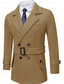 preiswerte Herren-Blazer &amp; -Anzüge-Herren Parka Trenchcoat Täglich Urlaub Herbst Winter Polyester Warm Weich Oberbekleidung Bekleidung Mode Klassisch Einfach Tasche Revers Doppelreihig