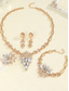 voordelige Huwelijk ACC-3-delige set kristallen sieraden voor dames - sprankelende strass ketting, oorbellen &amp;armband, elegante roségouden bruidsaccessoires voor bruiloften &amp;feest evenementen