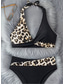 abordables Conjuntos de bikini-Bikini de 2 piezas para mujer leopardo moda gráfico estiloso sin mangas