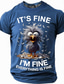 abordables Camisetas de Humor Sarcástico-Camiseta divertida con estampado de gallo, manga corta, cuello redondo, estilo urbano, en negro, rojo y azul. Disponible en tallas S, M, L, XL, XXL y XXXL.