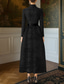 abordables Longueur de cheville-Ligne A Longueur cheville Robe de Derby Robe de Mère de Mariée  manche longue Col en V Élégant ancien Kentucky Derby Jacquard avec Ceinture / Ruban Noeud(s)