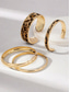 economico Bracciale da donna-braccialetti da donna in lega color oro con stampa leopardata – set da 4, elegante design con stampa animalier, perfetti per un abbigliamento casual e da sera