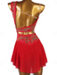 baratos Vestidos de Patinação Artística-Vestidos para Patinação Artística Mulheres Para Meninas Patinação no Gelo Vestidos Roupa Branco Azul Marinho Escuro Vermelho Flor Sem costas Com Transparência Elastano Elasticidade Alta Profissional