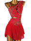 baratos Vestidos de Patinação Artística-Vestidos para Patinação Artística Mulheres Para Meninas Patinação no Gelo Vestidos Roupa Branco Azul Marinho Escuro Vermelho Flor Sem costas Com Transparência Elastano Elasticidade Alta Profissional