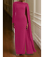 preiswerte Abendkleider-Schlauchkleid Bodenlange Schleppe Bodenlang Ballkleid mit Cape Abendkleid Festliche Kleidung Elegant Promi-Stil Langarm U-Boot-Ausschnitt Formell Stretch-Crêpe mit Schal