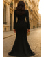 voordelige Rokjes-Dames Smokingjurk Trompet zeemeermin Bruiloft Formeel Bruiloft gast 4-way stretchstof Elegant glinsterende Lange mouw Tot de grond V-hals Enkele rij knopen